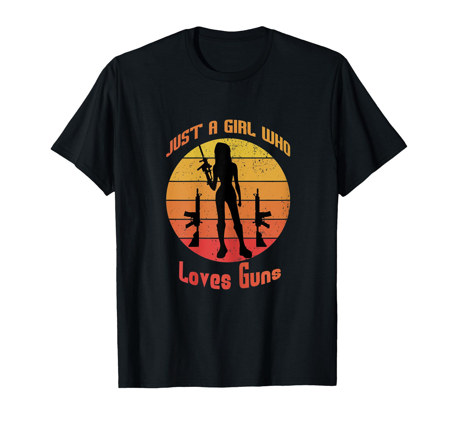 Womens Just a girl who loves Guns vintage style T-Shirt