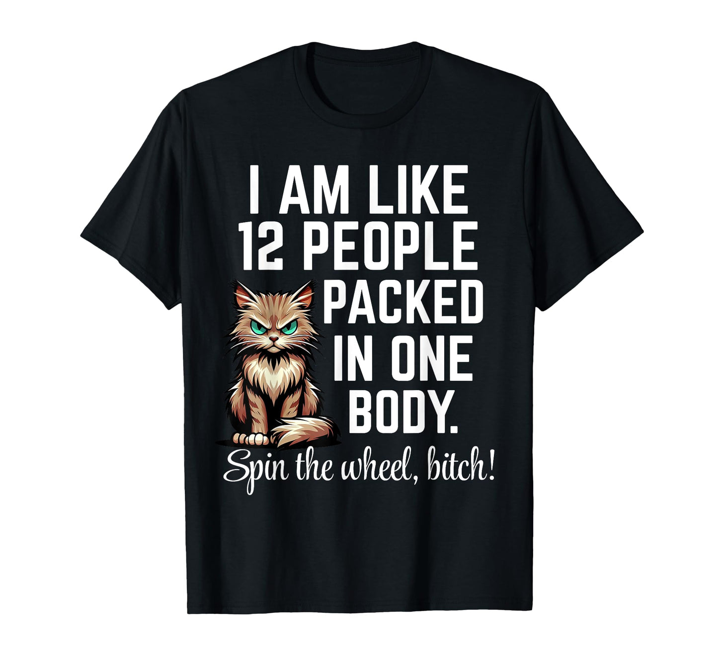 I Am Like 12 People Packed in One Body Funny Cat Spin The T-Shirt