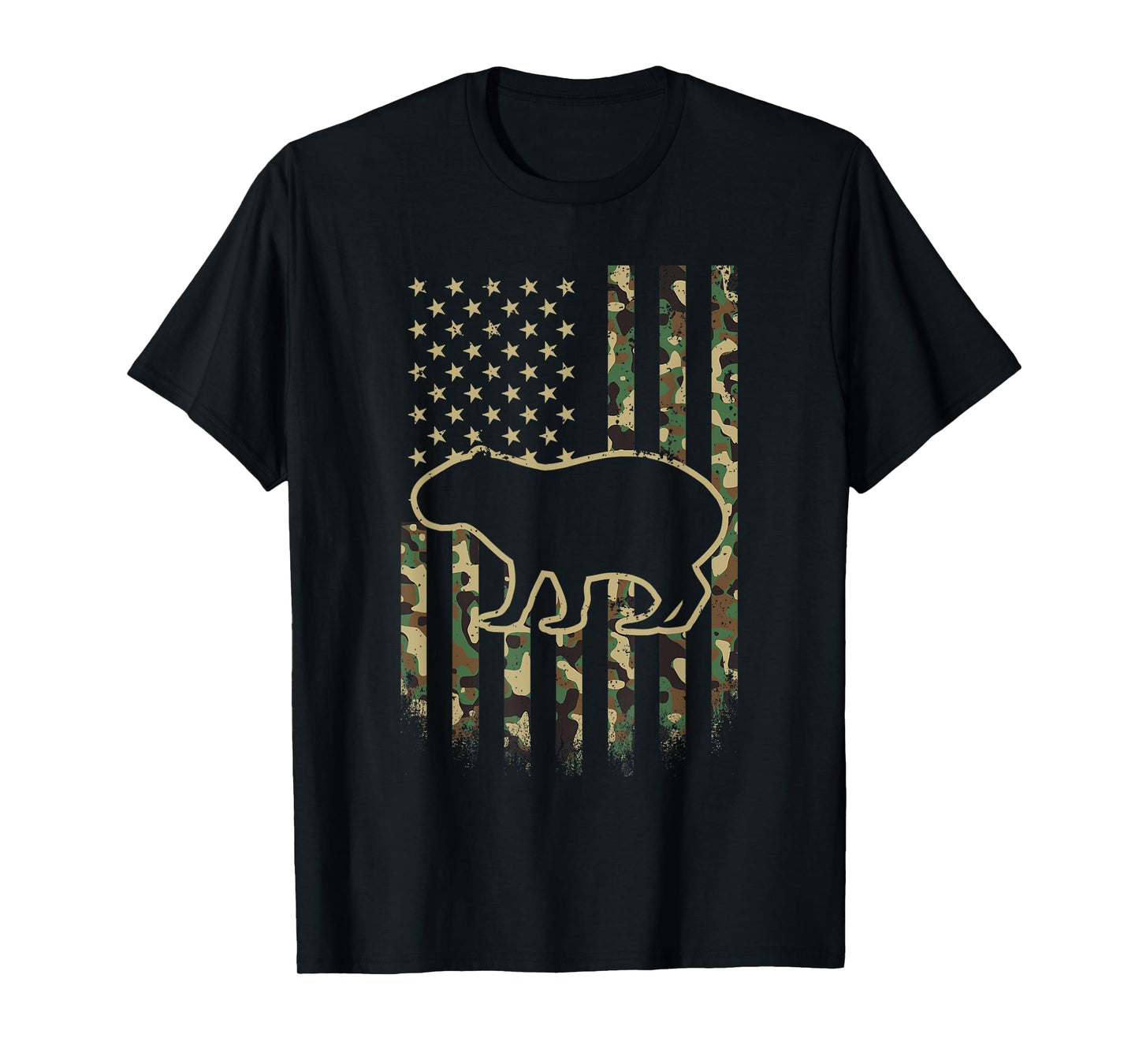 Camo American Flag Capybara Camouflage 4th of July Capybara T-Shirt