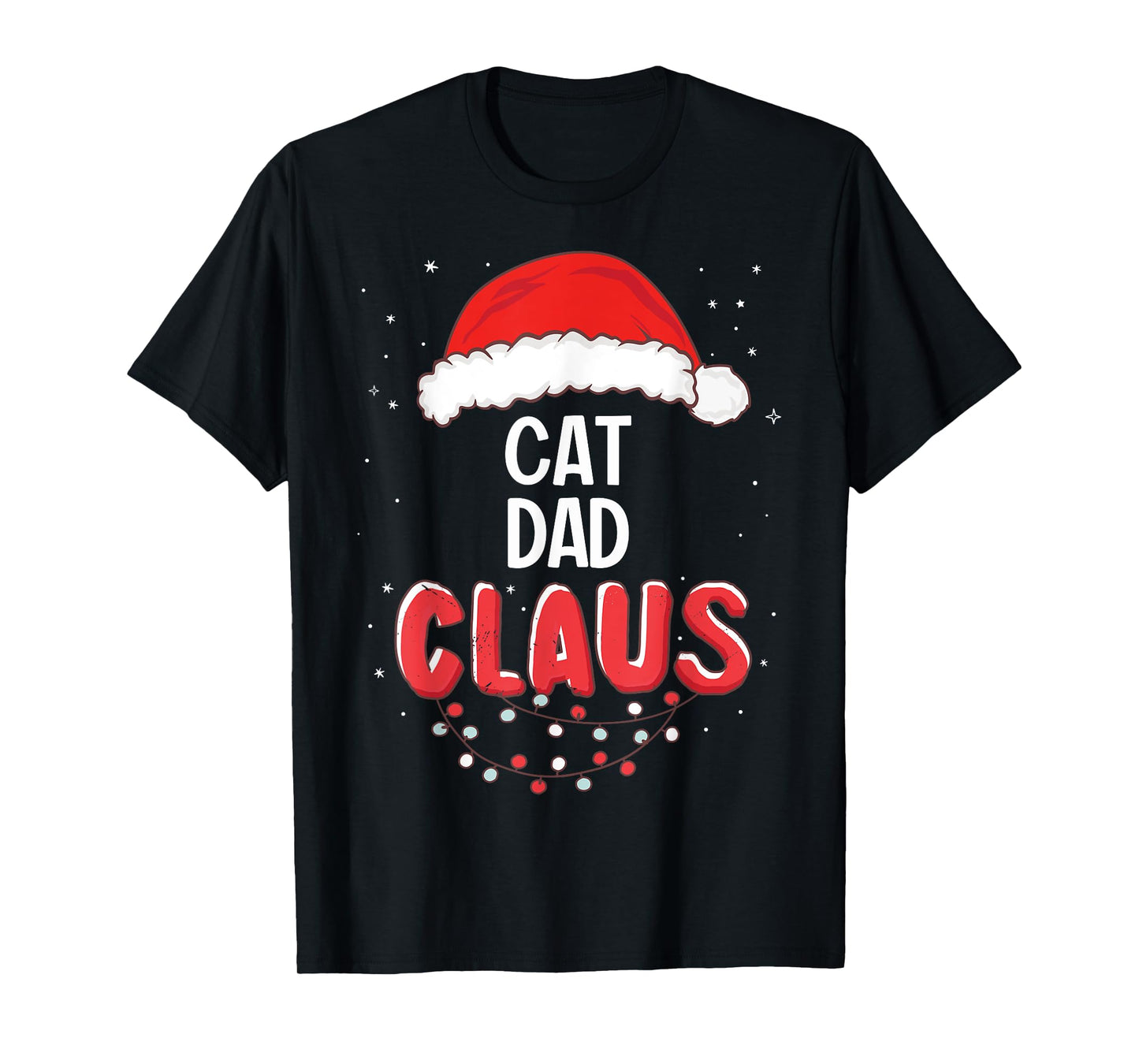 Cat Dad Santa Claus Christmas Matching Costume T-Shirt for Men Women