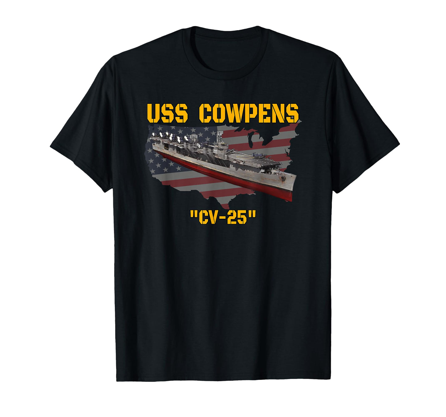 Aircraft Carrier USS Cowpens CV-25 Veterans Day Father's Day T-Shirt
