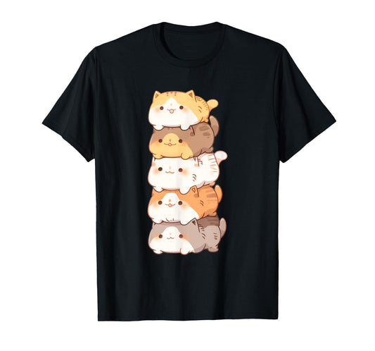 Adorable Stack of Cats for Cat Lovers T-Shirt for Men Women Kids