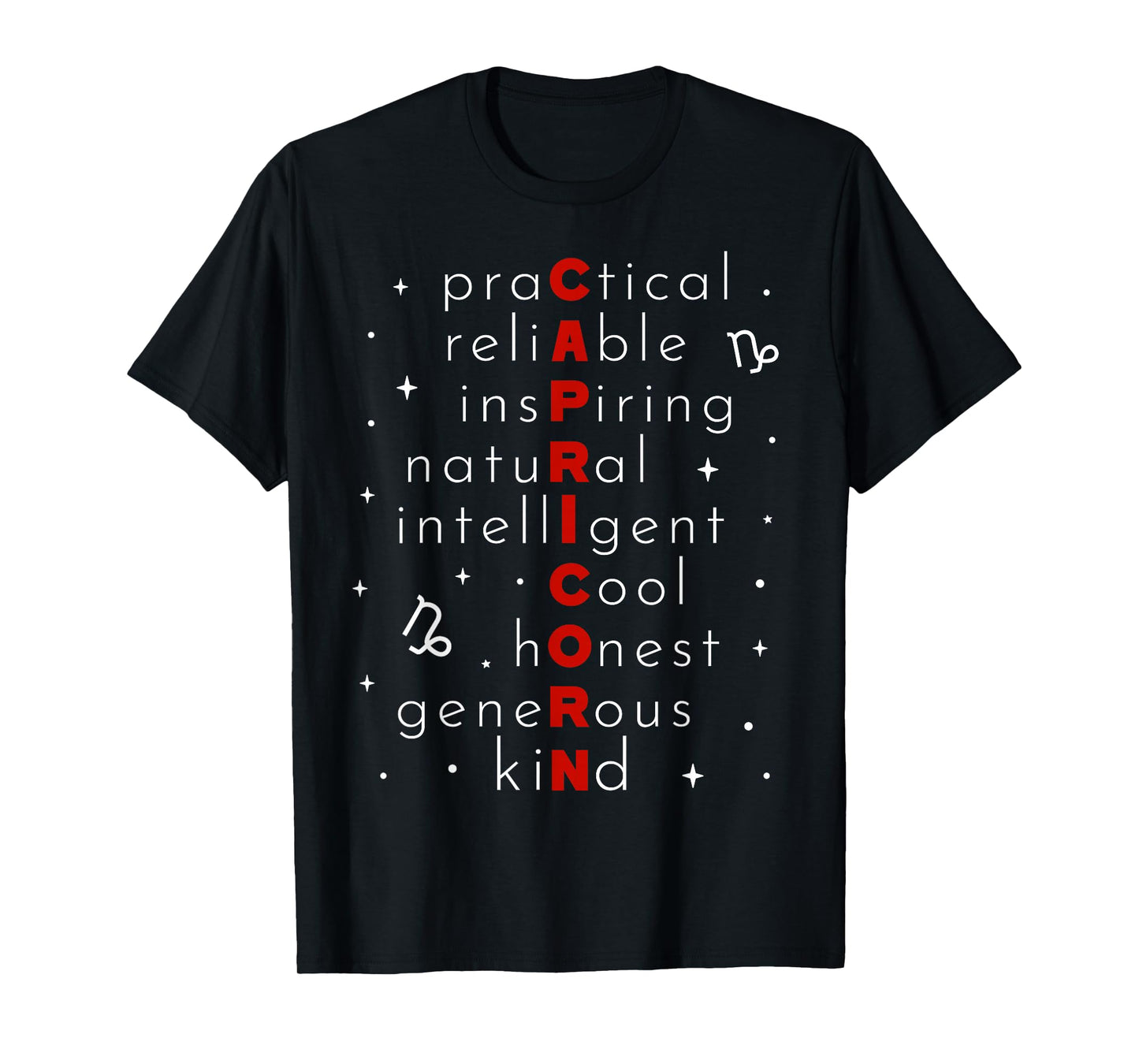 Capricorn Zodiac Sign Men Women Kids Horoscope Birthday T-Shirt