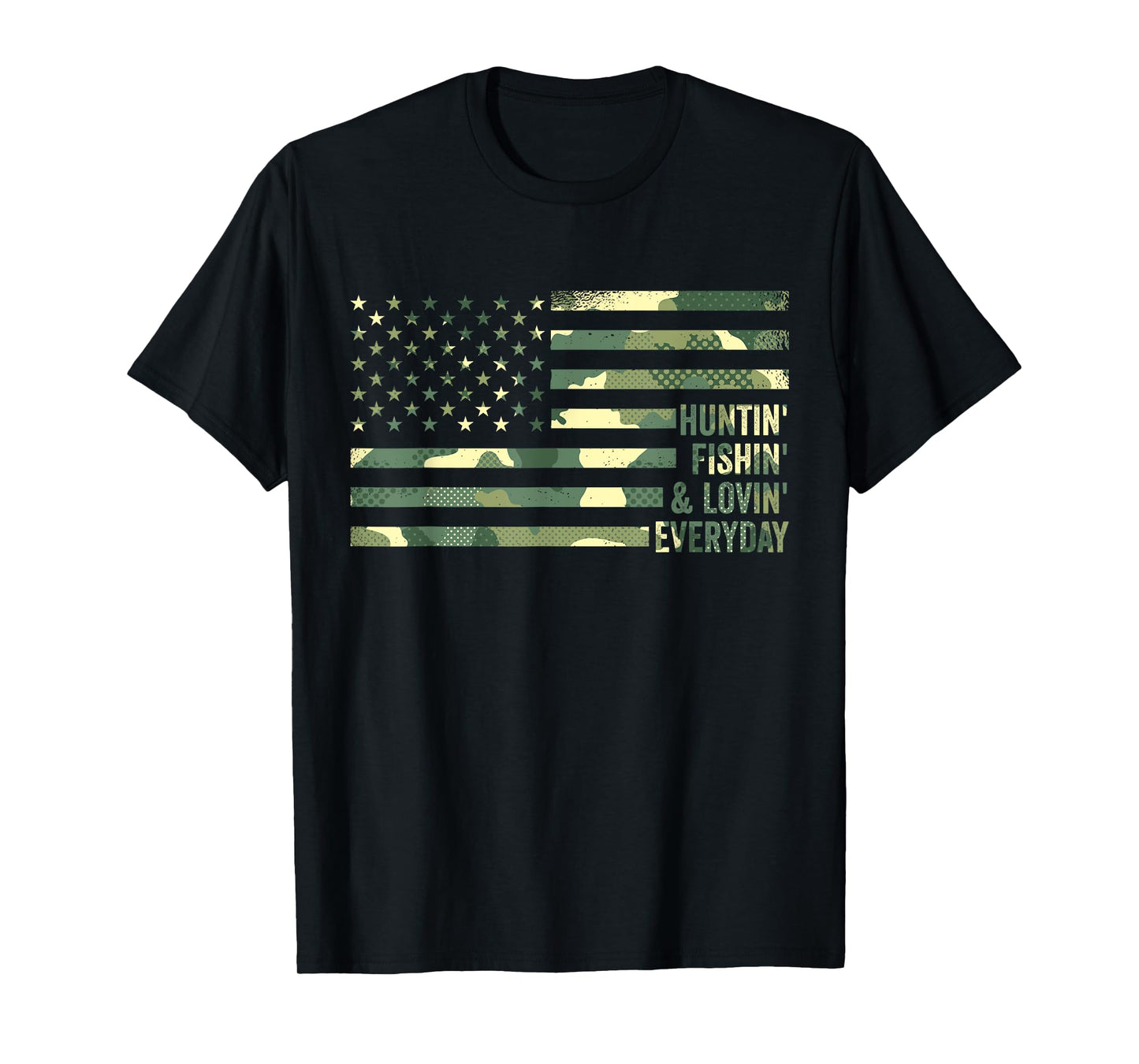 American Flag Hunter Hunting Fisherman Fishing T-Shirt