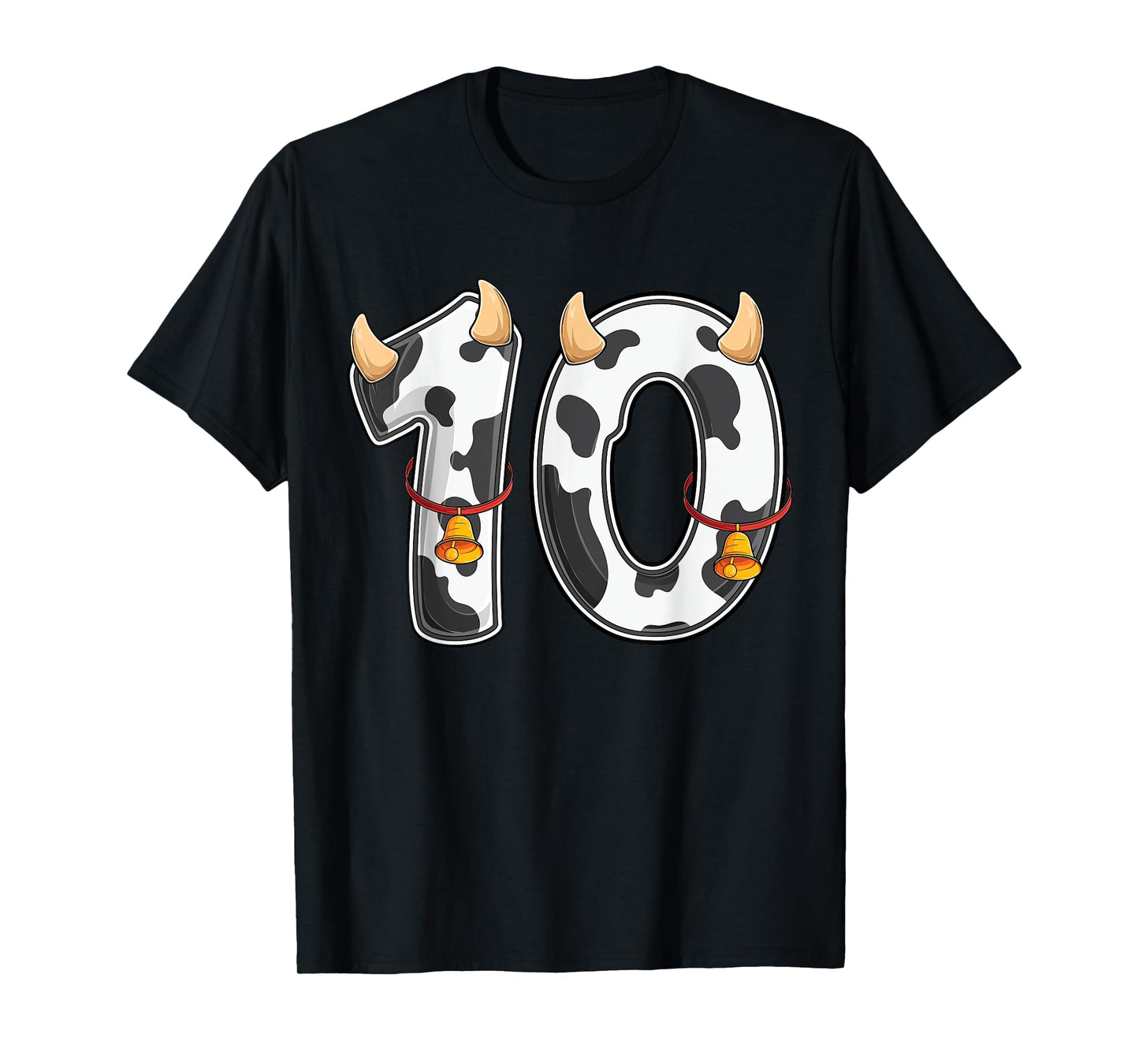 Cow Girl Boy Farmer 10th Birthday Ten 10 Years Old Bday Kids T-Shirt