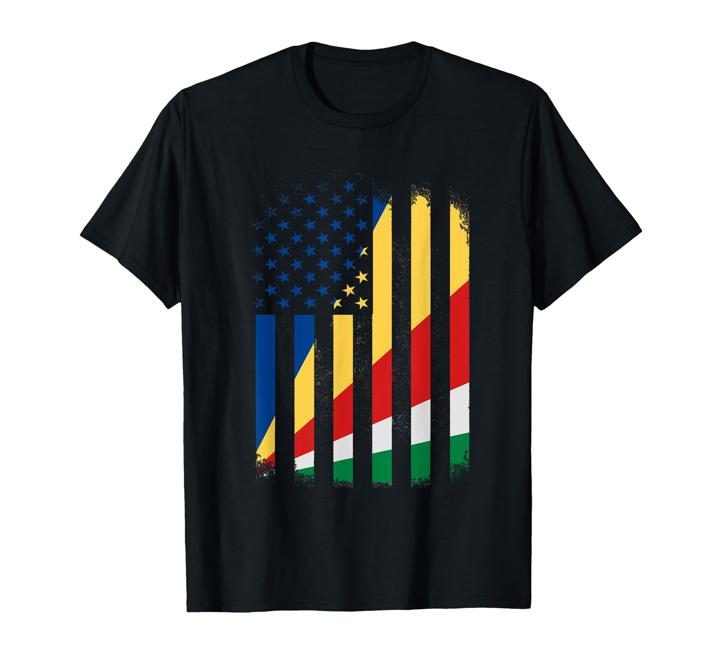 Seychelles and America Flag - Seychellois American Flag T-Shirt
