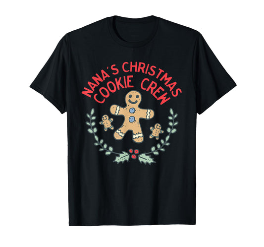 Cute Nana's Christmas Cookie Crew for Grandchildred Kids T-Shirt