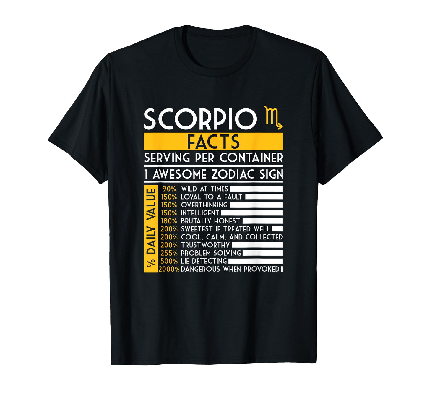 Scorpio Facts Zodiac Sign Horoscope Funny Astrology T-Shirt