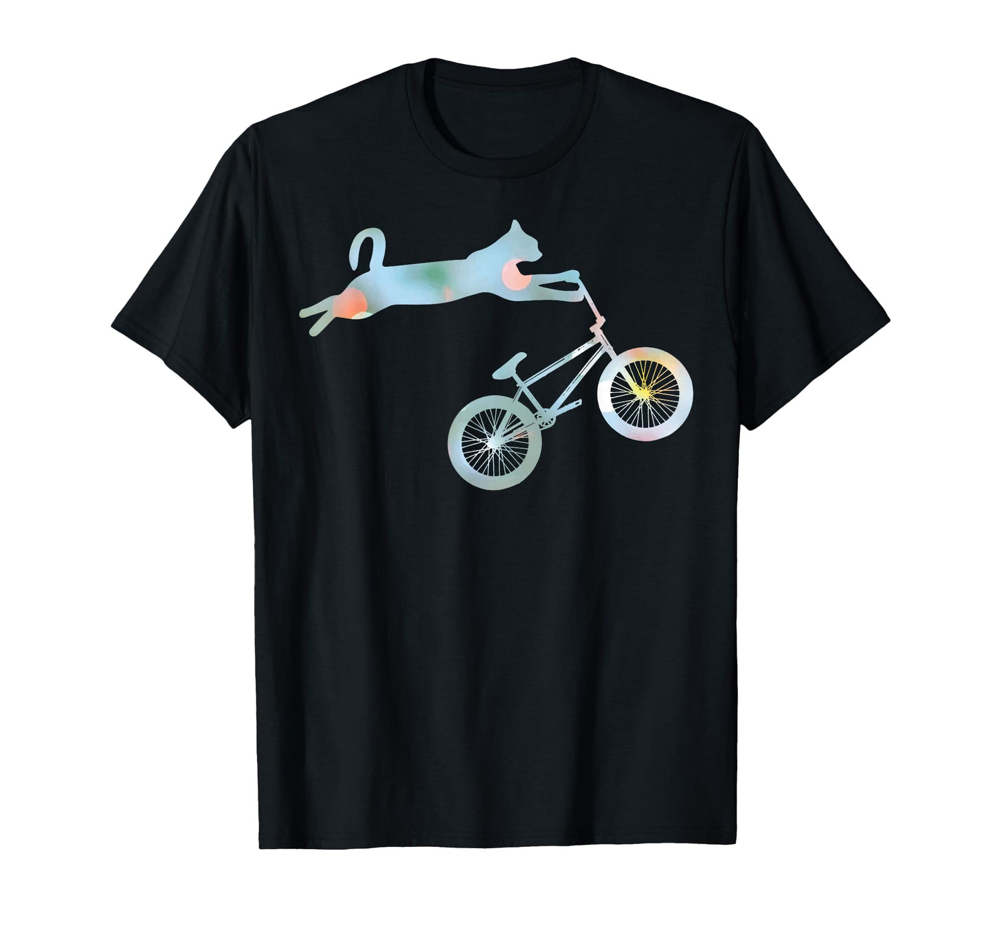 Funny Cat Riding BMX Art for Men Women BMX Bike BMX Lover T-Shirt