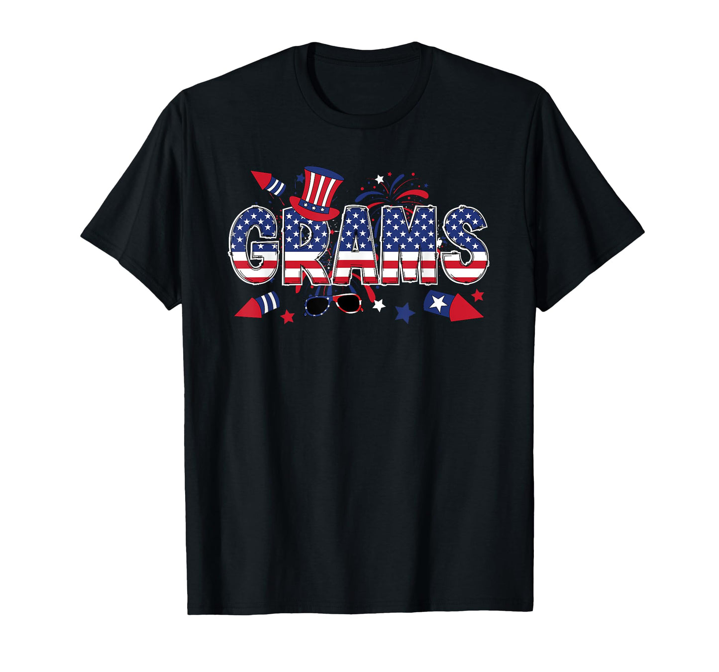 4th Of July Grams Grandmother American Flag Grams Grandma Women Men T-Shirt