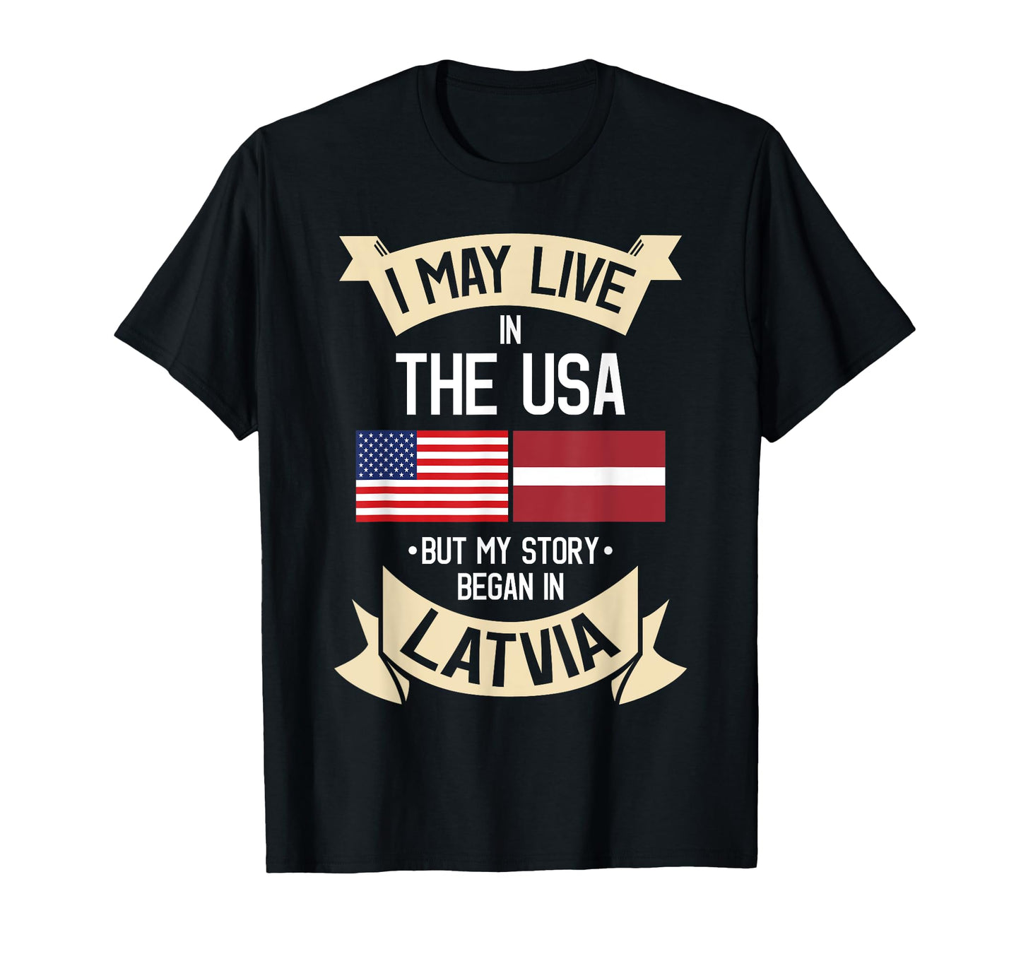 Latvia American Flag USA Latvian Roots Gifts T-Shirt