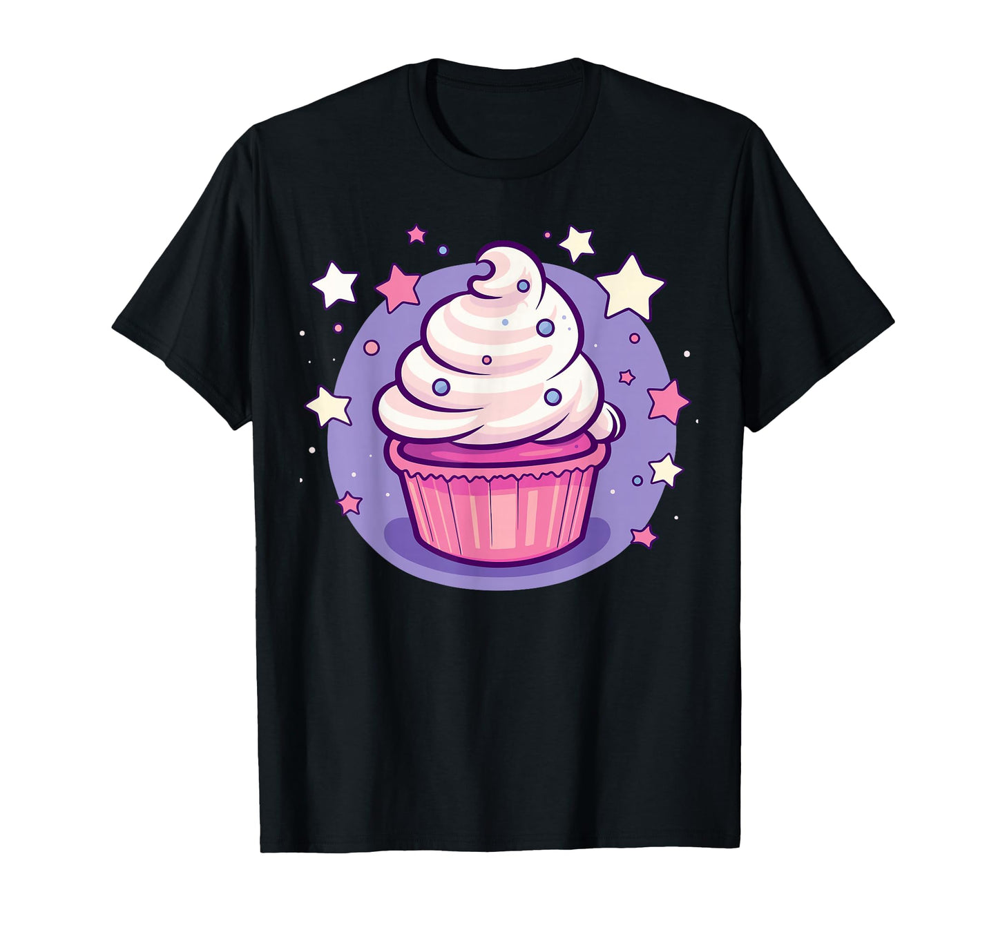 Cupcake Cute Pastel Kawaii Celestial Stars Baking Dessert T-Shirt