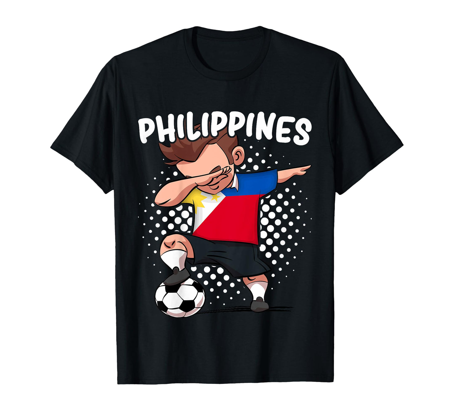 Kids Funny Dab Soccer T-Shirt for Kids Philippines Flag Filipino