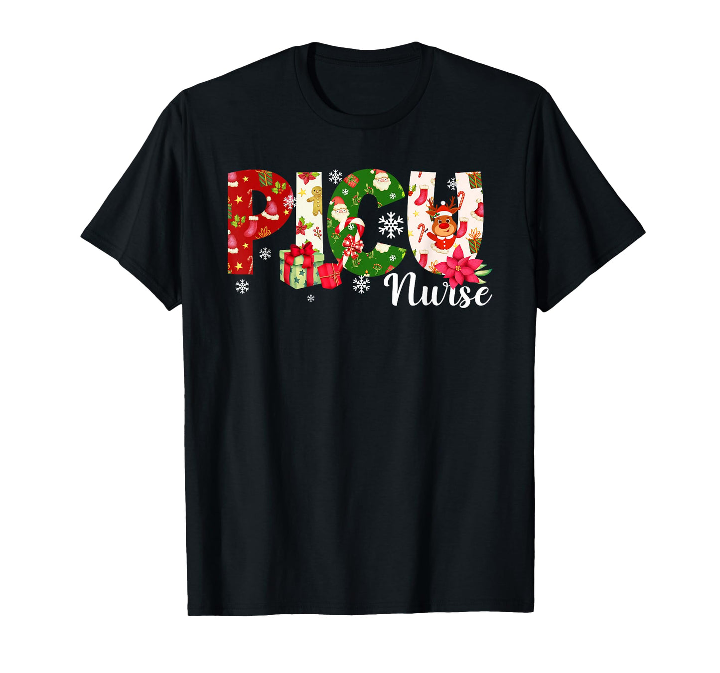 Christmas PICU Nurse Pediatric Intensive Care Unit Xmas T-Shirt