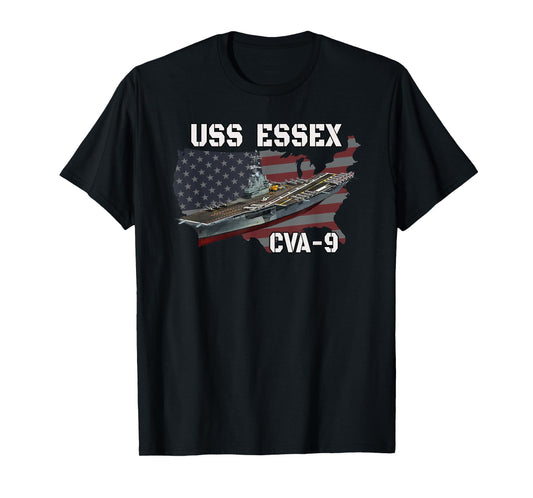 USS Essex CVA-9 Aircraft Carrier Veterans Day Grandpa Father T-Shirt
