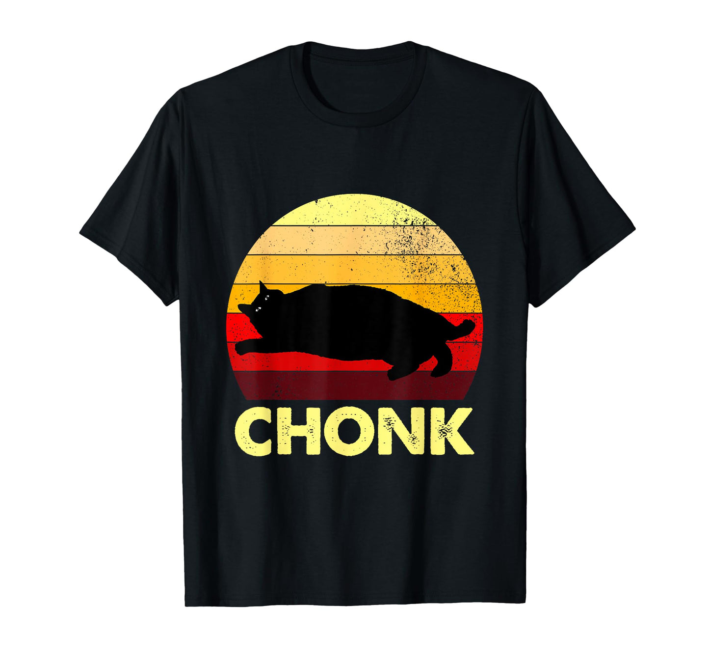 Retro Funny Chonk Cat T-Shirt for Men Women