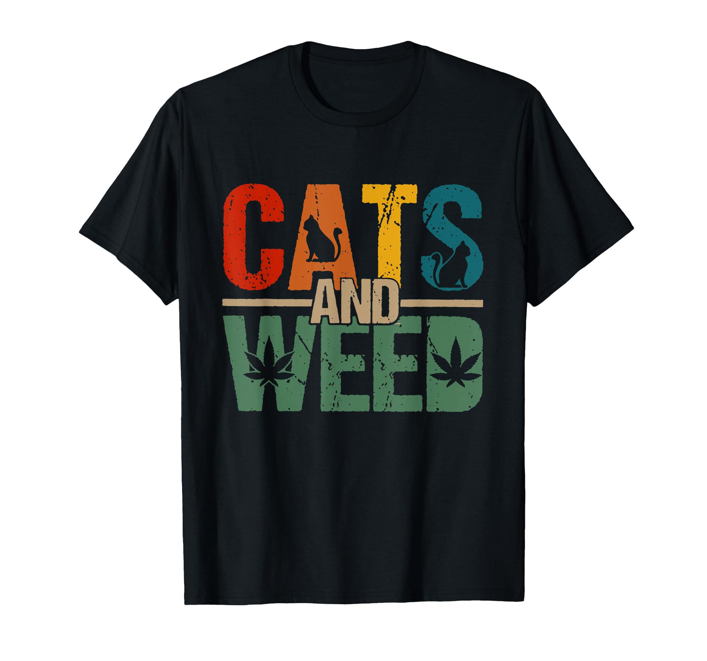 Cats And Weed, Cannabis Stoner, Marijuana Cat Mom Dad T-Shirt for Men Women