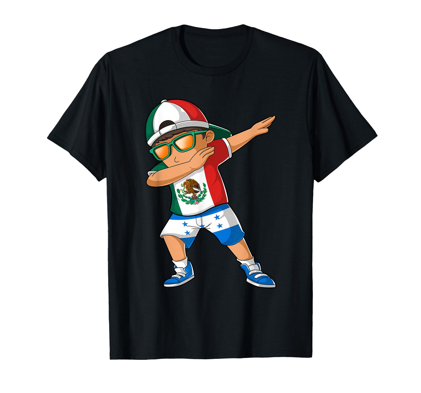 Half Mexican Half Honduran Boy Mexico Honduras Flag T-Shirt