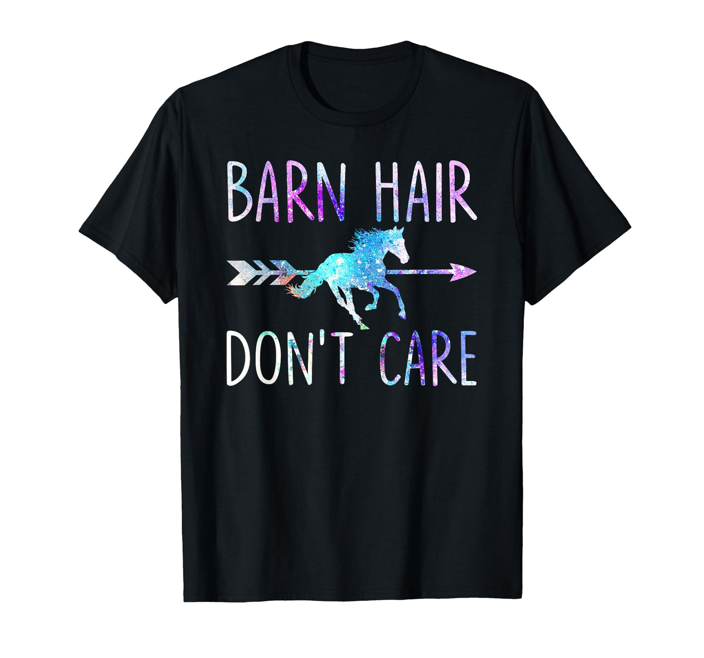 BARN HAIR DON'T CARE Love Horse Riding Equestrian Rider Girl T-Shirt