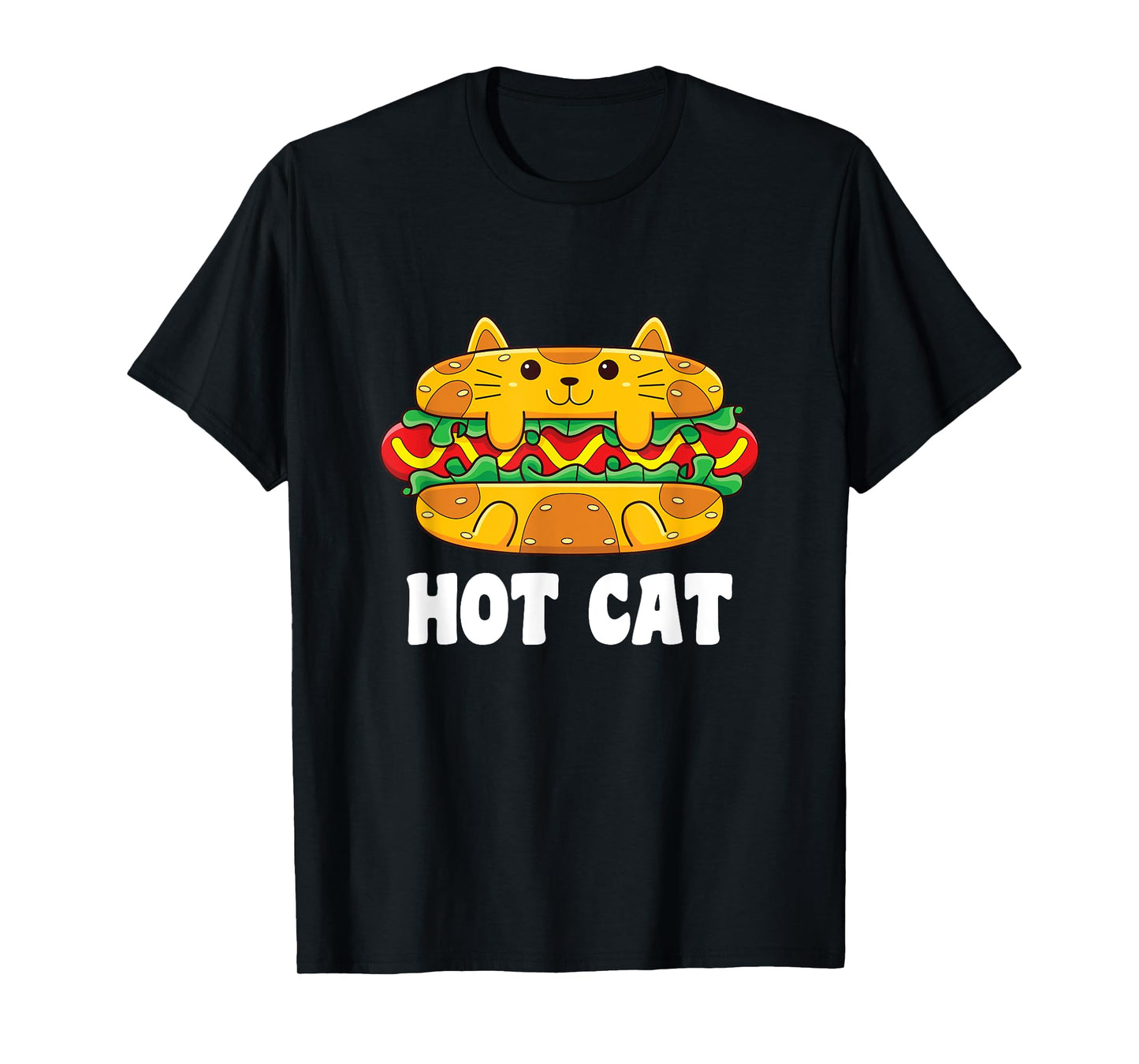 Funny Hot Dog Cat T-Shirt for Men Women Kids