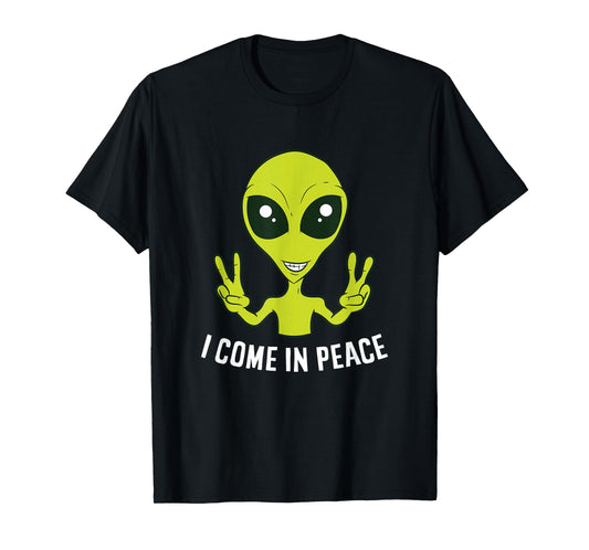 Cute Alien I Come in Peace Space Rave EDM Music Alien T-Shirt