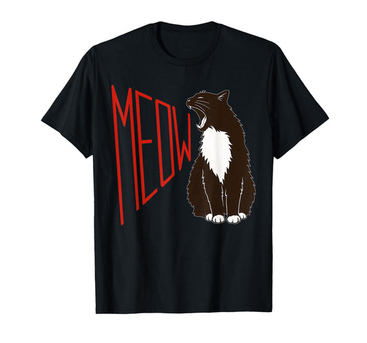 Cute Cat MEOW Animal Silhouette Cats Pet Lover Men Women Kid T-Shirt