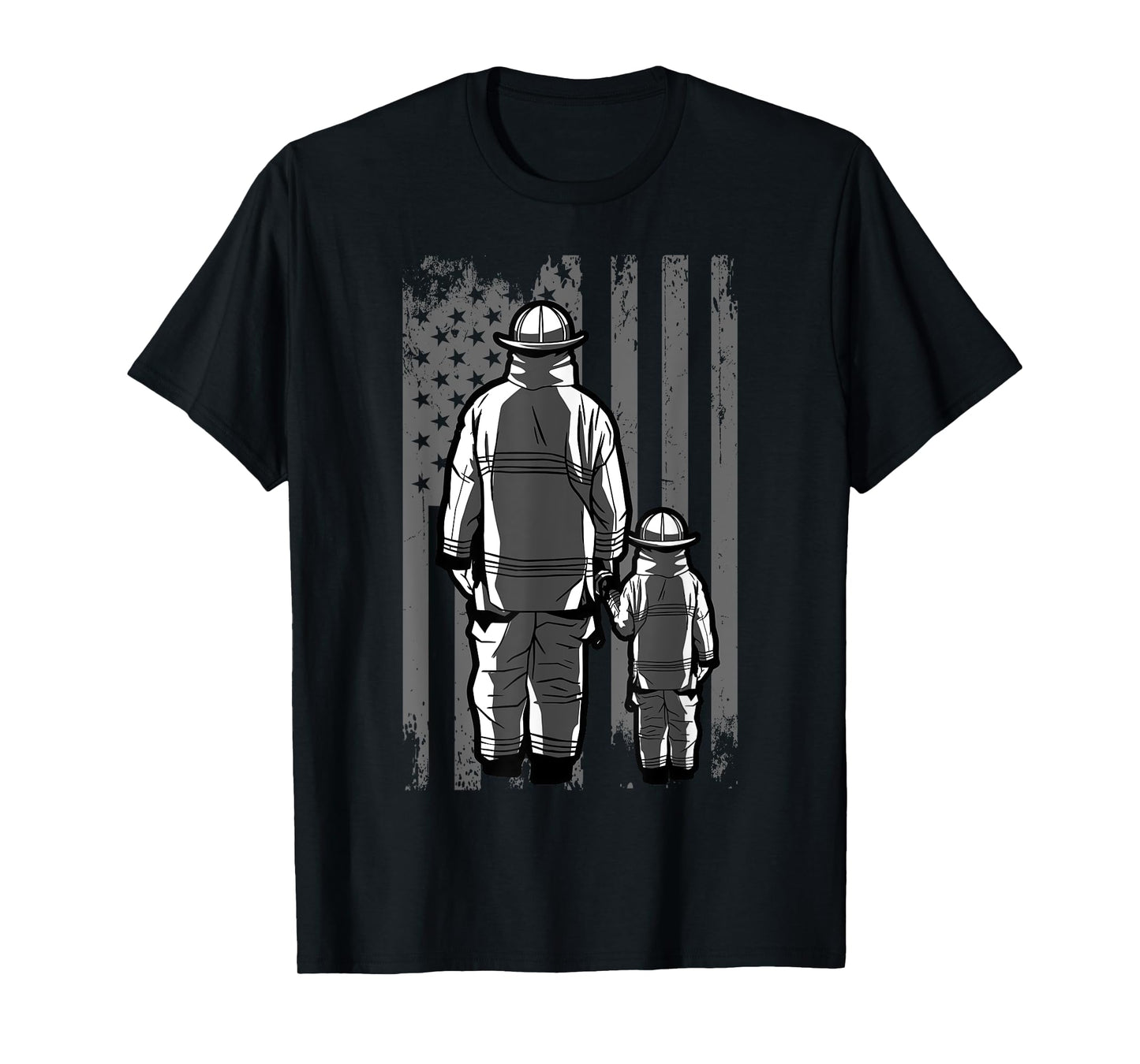 Firefighter Dad Firefighting Patriotic Fireman Father's Day T-Shirt