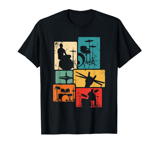 Drum Player Rock Music Drumsticks Drumming Vintage Drummer T-Shirt