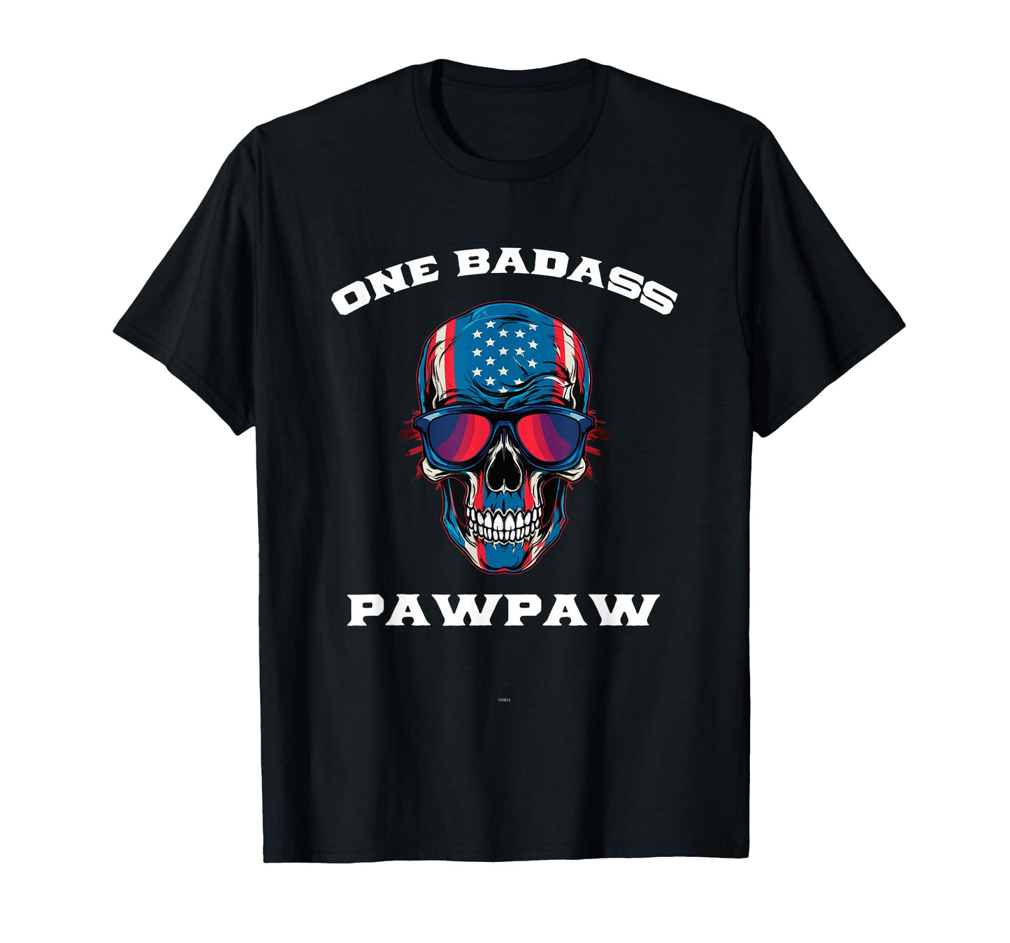 One Badass PawPaw American Flag US 4th of July USA Paw-Paw T-Shirt