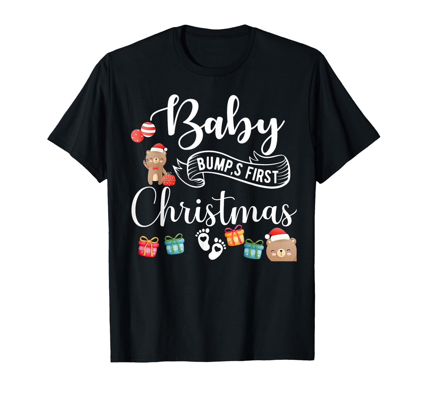 Cute Pregnancy Announcement Baby Bump First Christmas T-Shirt