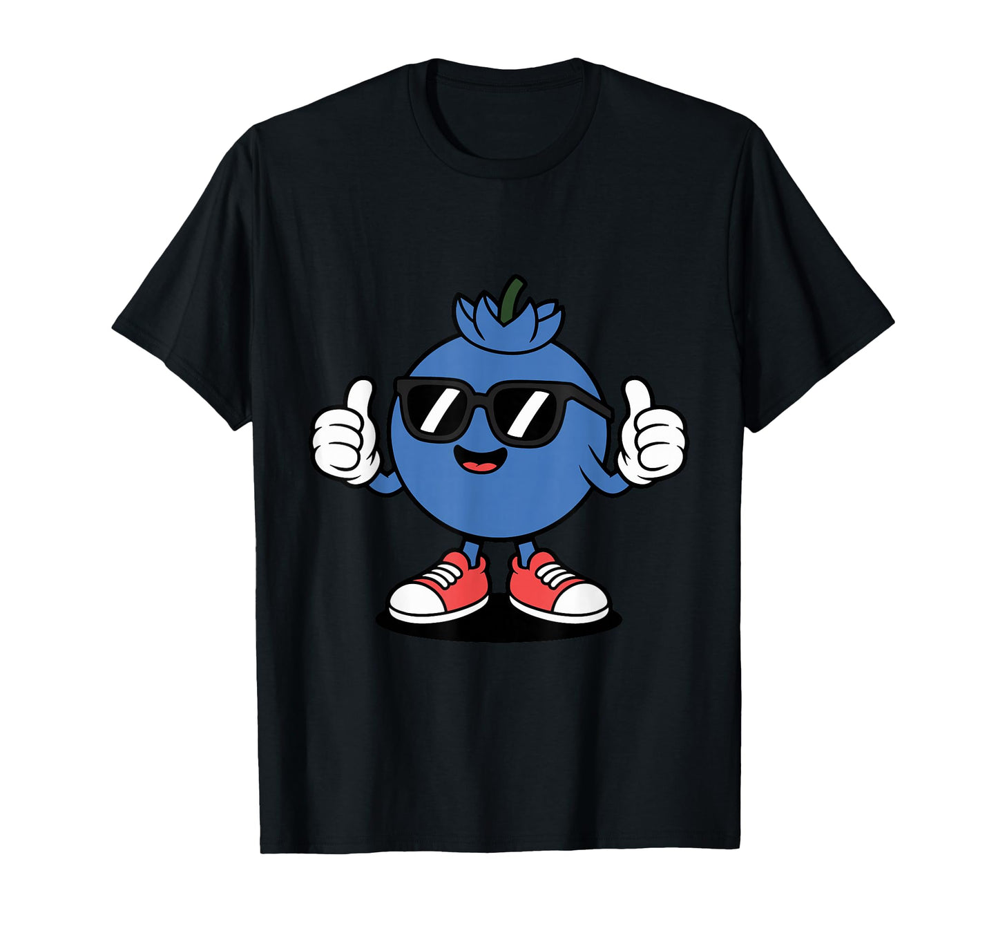 Cool Blueberry Lovers Funny Fruit Cartoon Character Design T-Shirt