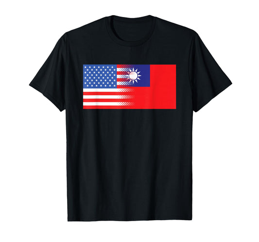 Taiwanese American Flag US Taiwan Pride Gift T-Shirt