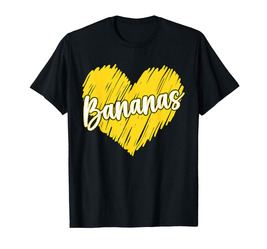 Bananas Heart Name Vintage Tees for Women Men Kids T-Shirt