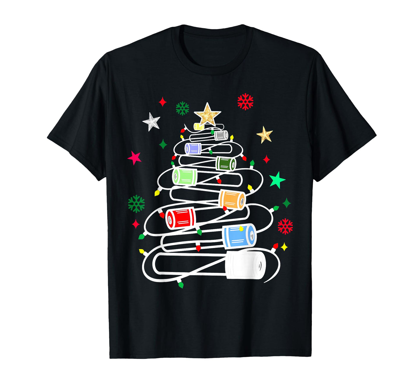 Chemistry Lab Scientist Phlebotomist Christmas Test Tubes Christmas Tree T-Shirt for Medical Professionals, Science Enthusiasts, Lab Technicians, Unisex-Adults, Black, Small, Short Sleeve, Winter