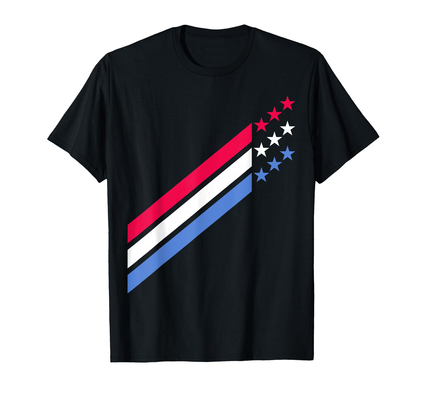 USA American Patriotic Red White Blue Stars & Stripes Sports T-Shirt