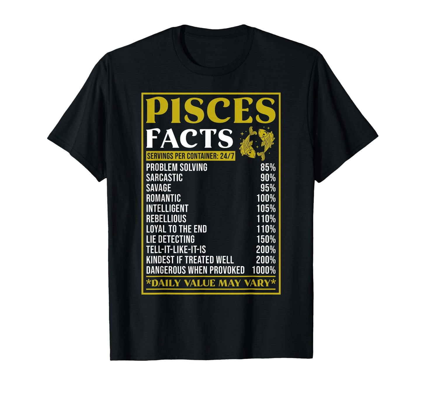 Pisces Zodiac Facts Design - Zodiac Facts Funny Pisces T-Shirt