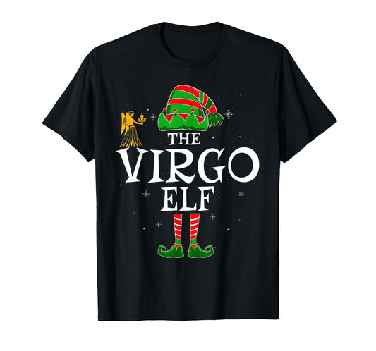 Virgo Elf Group Matching Family Christmas Funny Zodiac Sign T-Shirt