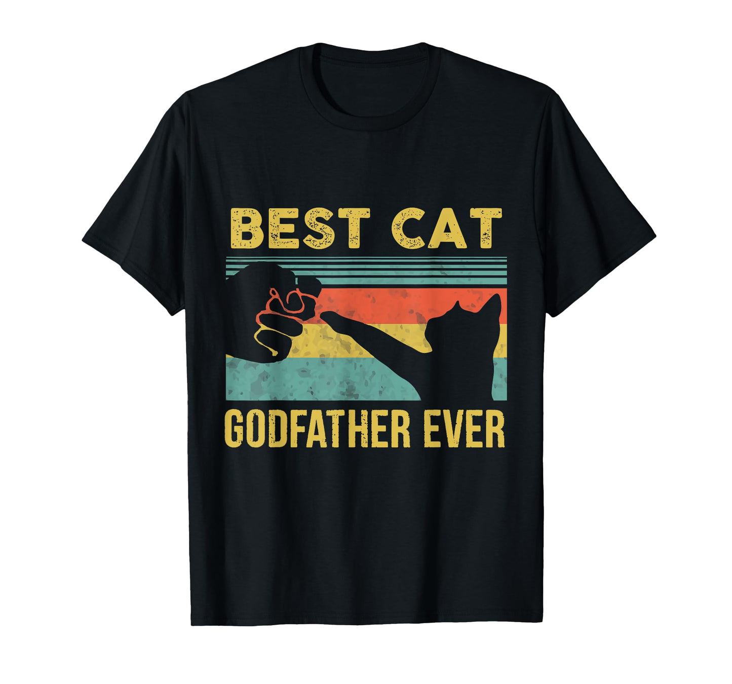 Best Cat Godfather Ever Vintage Cats Happy Father's Day T-Shirt