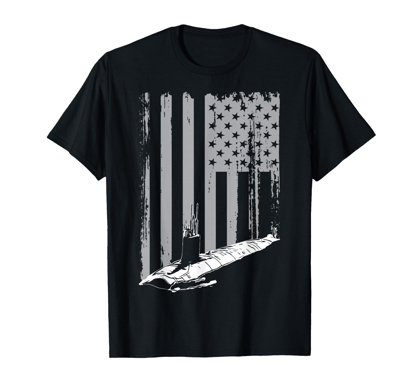 Submariner American Flag Patriotic Submarine Veteran Grandpa T-Shirt