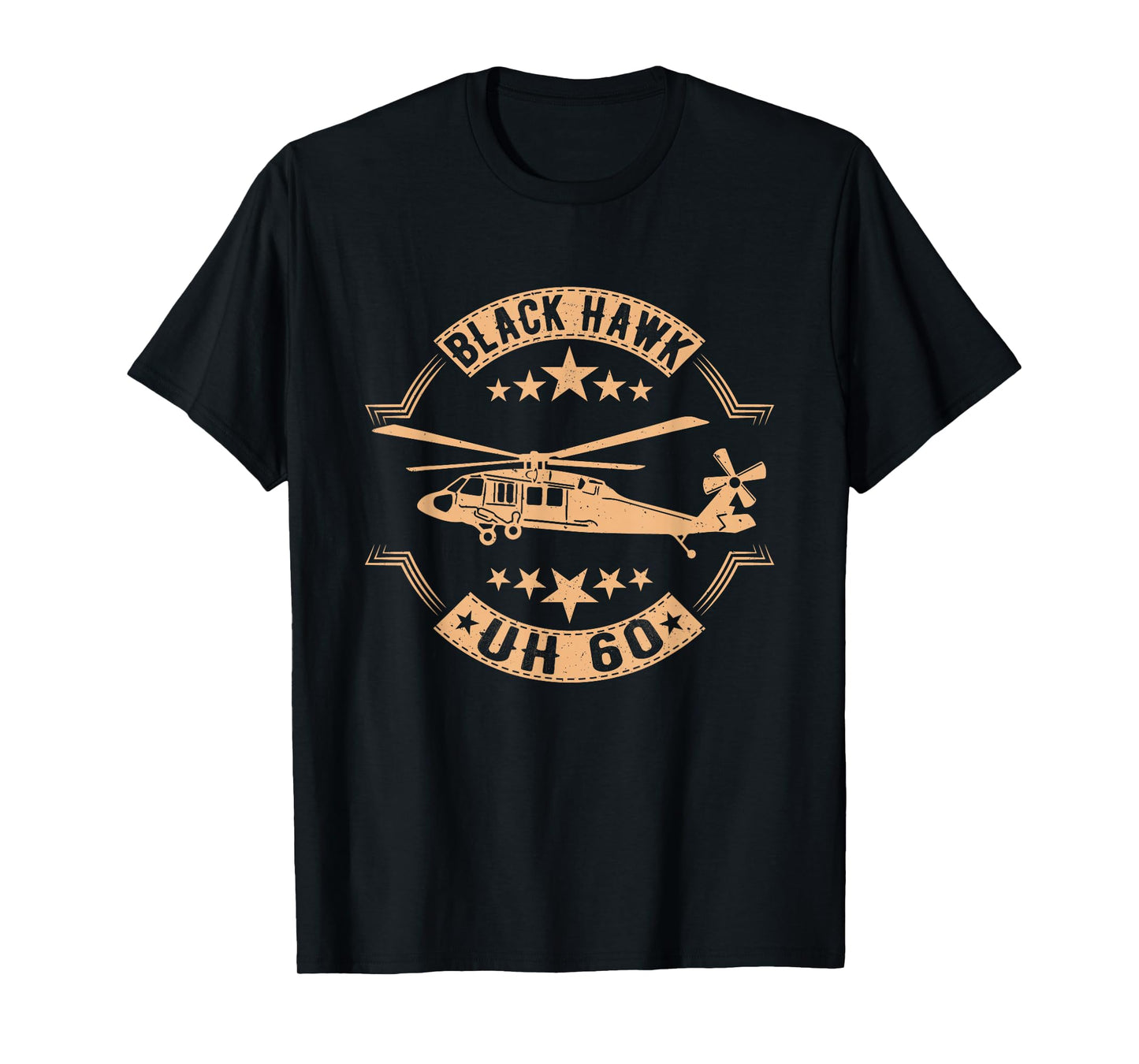 Patriotic USA Flag Military Helicopter UH-60 Black Hawk T-Shirt