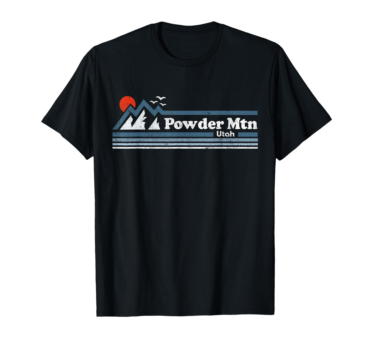 Retro Powder Mountain Utah Ski State Vintage 70s Souvenir T-Shirt