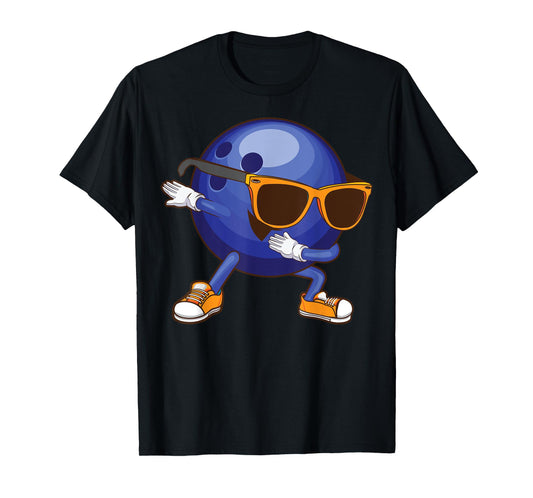 Funny Dabbing Bowling Gift For Bowler Dancer Kids Boys Girls T-Shirt
