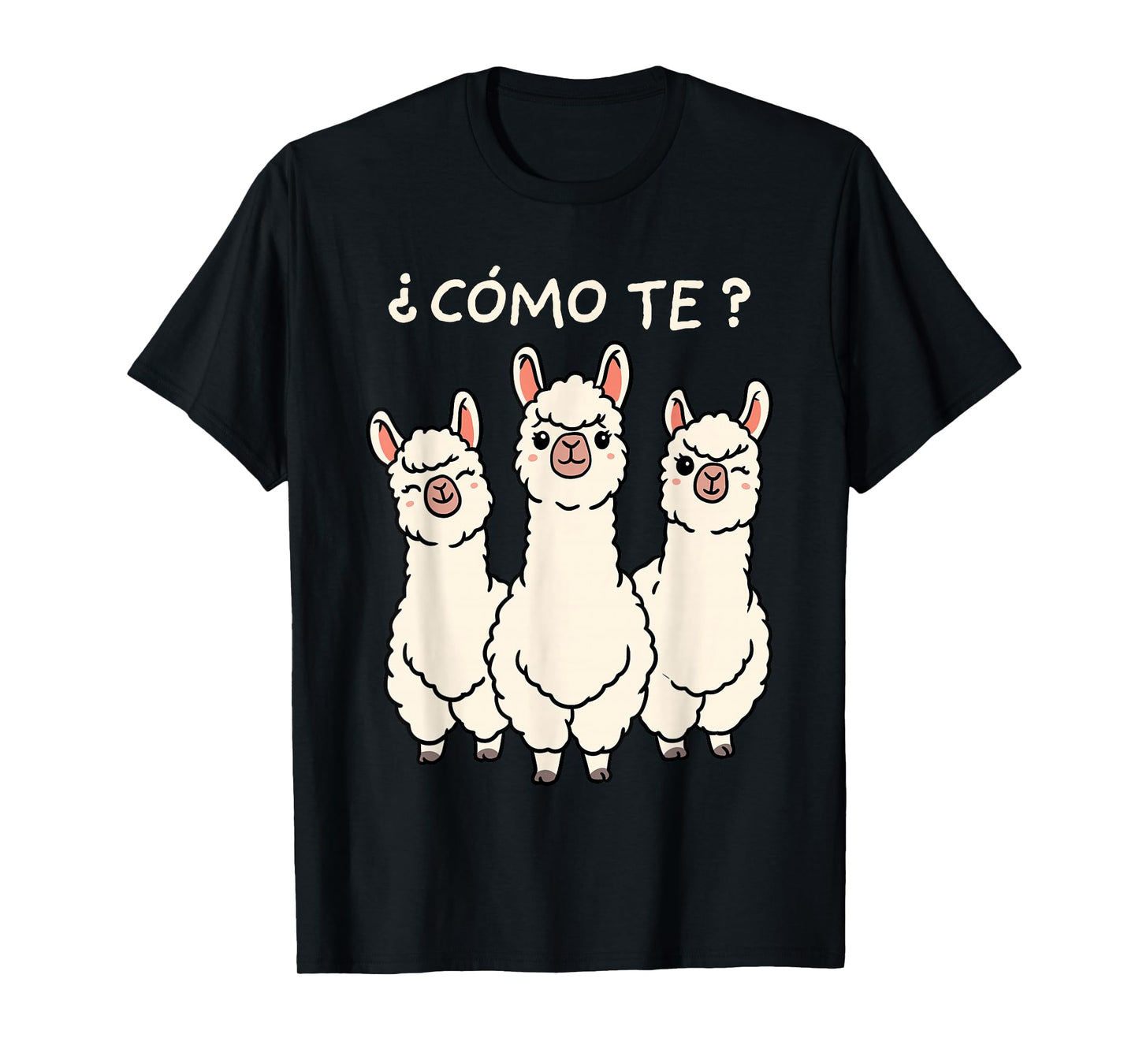 Como Te Llamas Shirt Funny Llama Spanish Teacher Joke T-Shirt