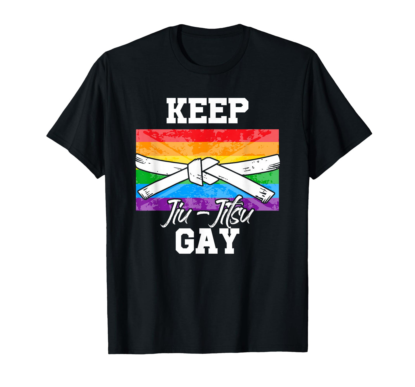 Keep Jiu Jitsu Gay LGBT Pride Month Ally Flag T-Shirt