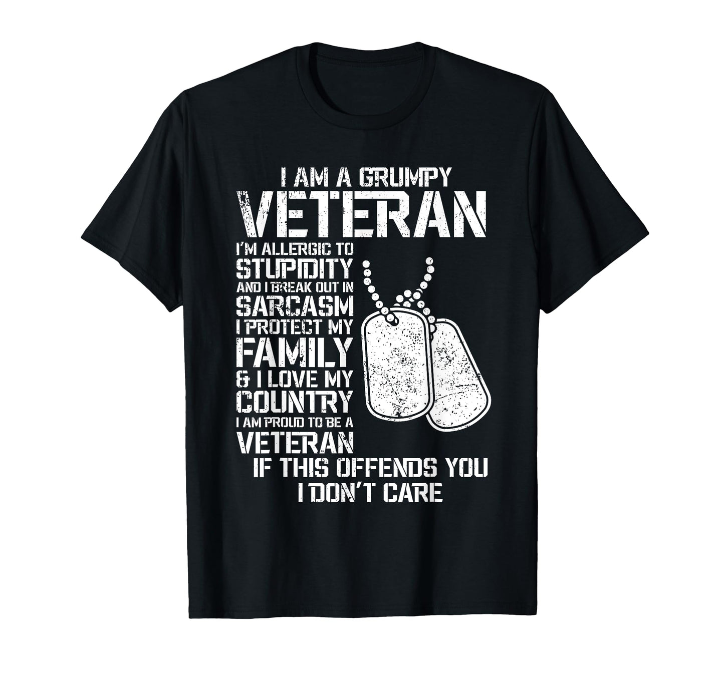 I'm A Grumpy Old Veteran Fathers Day Papa Veterans Day Tees T-Shirt