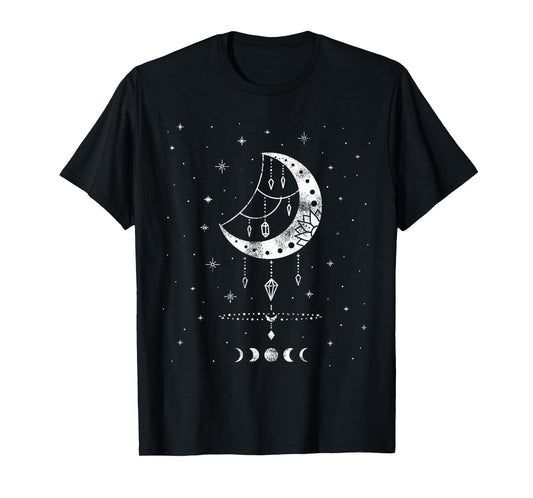 Moon Phases Magic Harmony Sacred Geometry Astrology T-Shirt