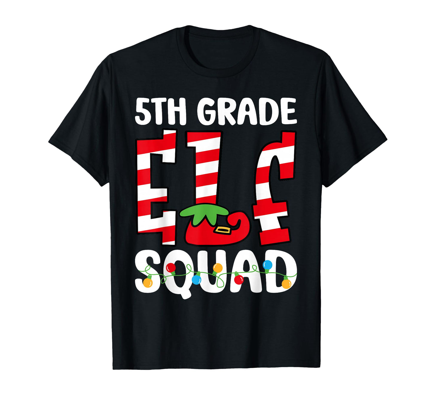 5th Grade Elf Squad Teacher Student Matching Christmas T-Shirt