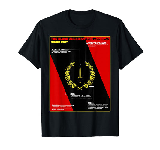 Black American Heritage History Month Symbolic Flag Meaning T-Shirt