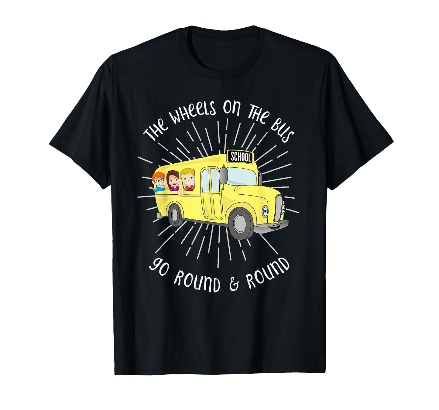 The Wheels on the Bus Graphic musical Nursery Rhyme T-Shirt T-Shirt