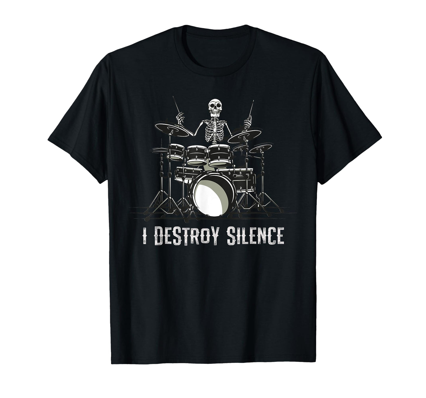 Skeleton Drummer Skull Drum Set Metal Rock Band T-Shirt